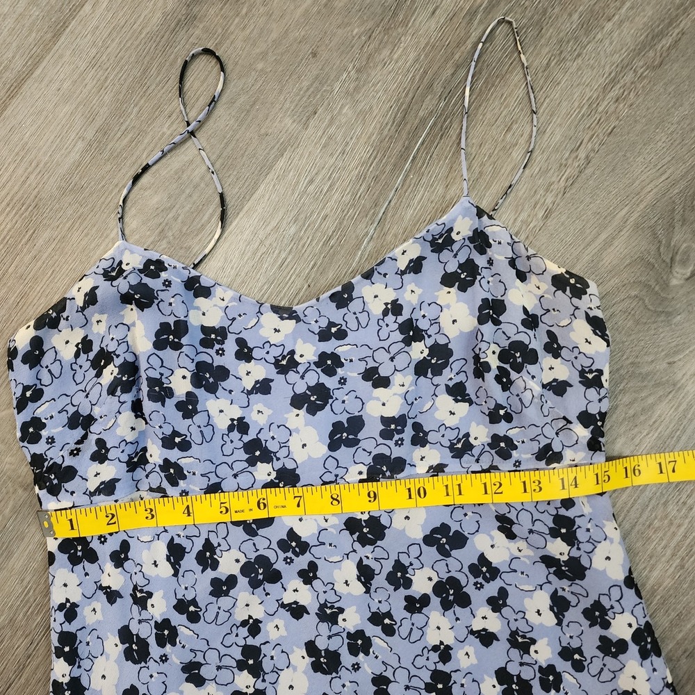 Ann Taylor Vintage Y2K Silk Floral Tiered Blue Midi Dress 6 Fairycore Wedding - Picture 10 of 12